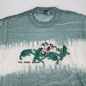 Vintage 1998 Looney Tunes Taz Huna Beach Tie Dye T-Shirt XXL Freeze Made in USA